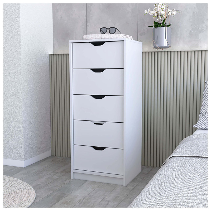 Commode 5 tiroirs Logan, White