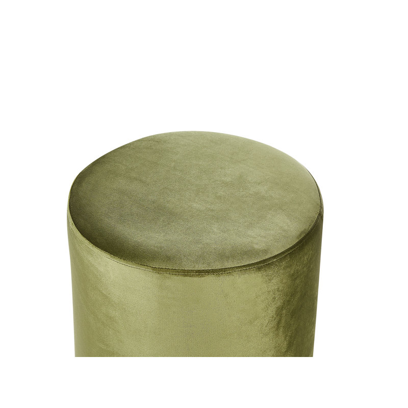 Aimilia 47cm Wide Round Pouf Ottoman, Green
