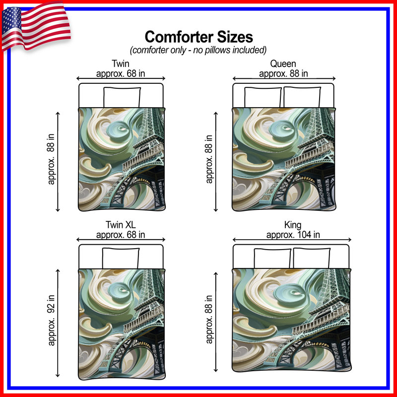 Eiffel Tower Bedding Architecture Comforter Modern, Twin