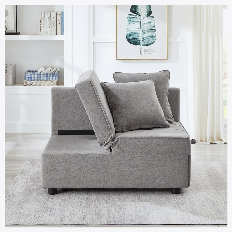 Fauteuil convertible 4 en 1 pour canapé-lit, Polyester gris