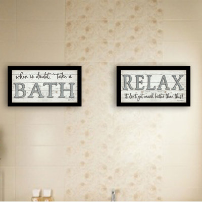 "Bath Relax" Framed Wall Art for Living Room, Bedroom & Farmhouse Wall Decoration by Susie Boyer