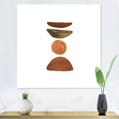 Minimal demi-lune et orange pleine lune - Impression sur toile