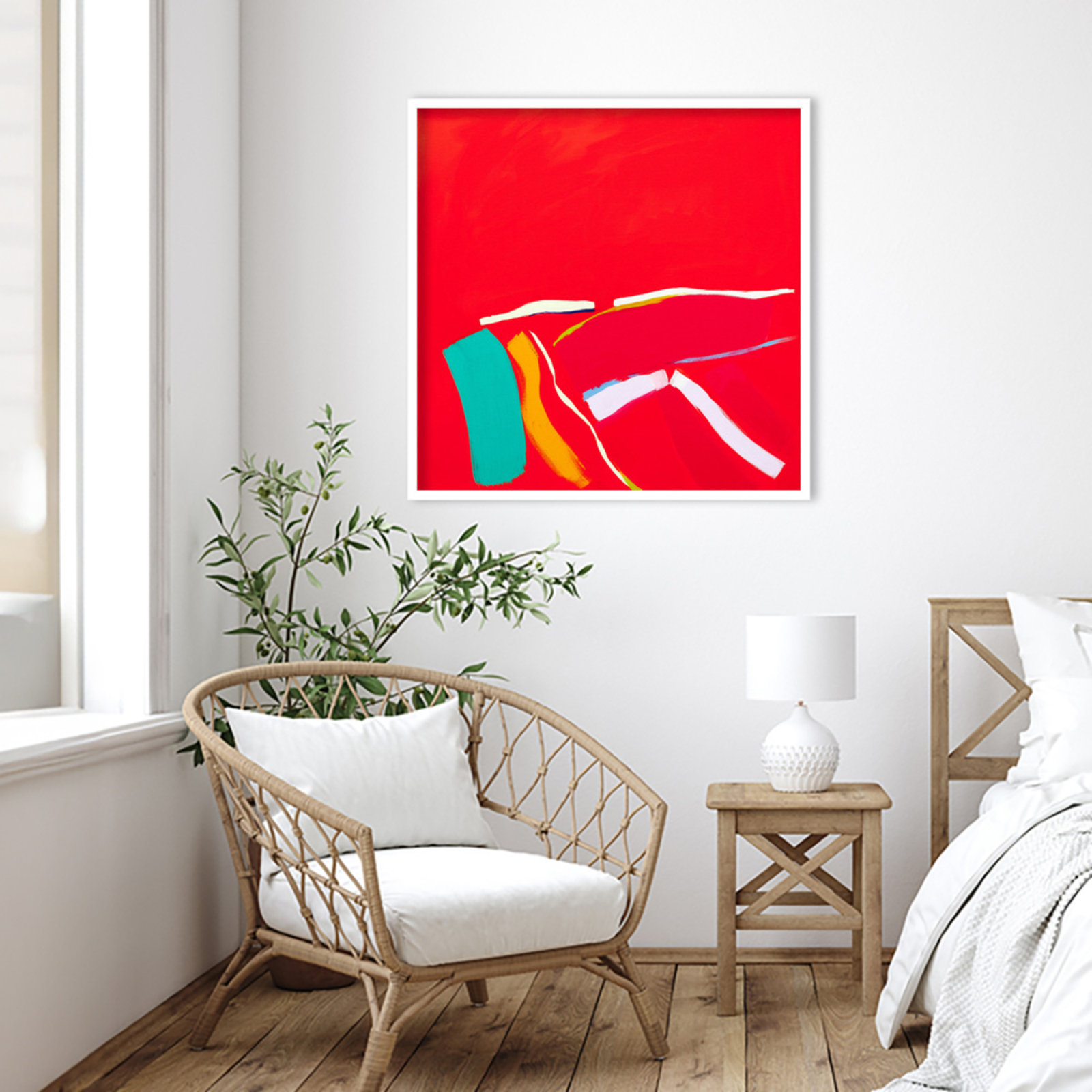 Passion Print by Angie Kenber, 33" H x 34" W, White