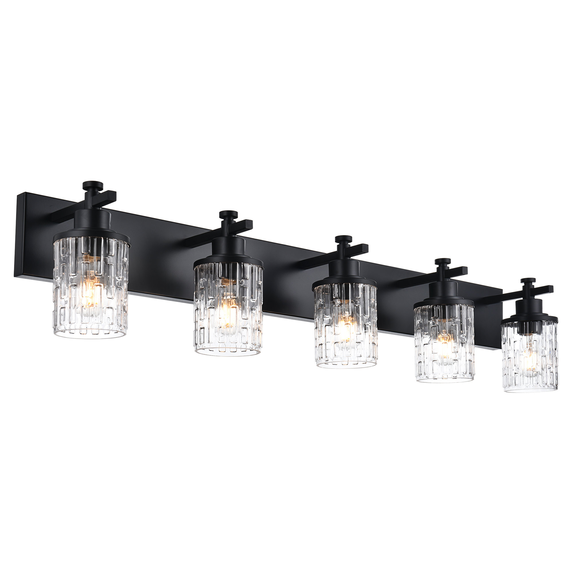 Everly Quinn 6-Light Bathroom Lighting, Modern Black Vanity Light ...
