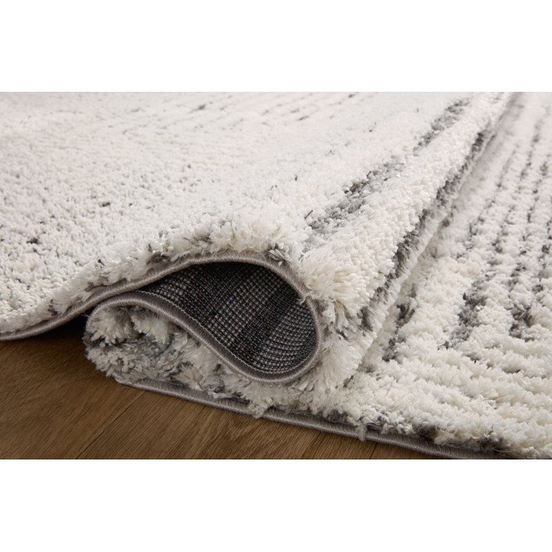 Lindell Ivory/Gray Area Rug, Rectangle 2'3" x 4'
