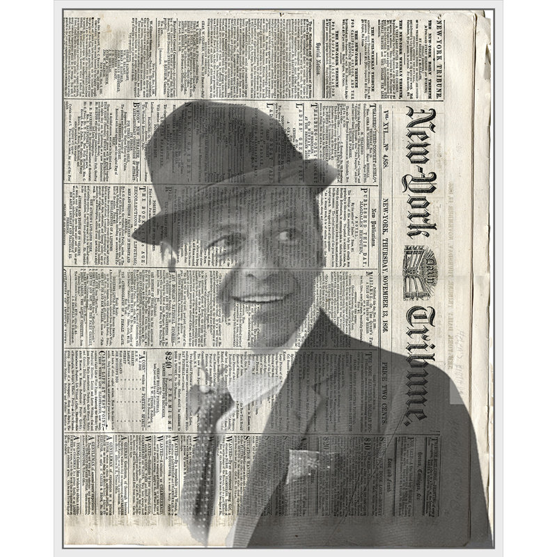 Sinatra - cadre flottant, impression sur toile, Cadre blanc, H 32 po x l 26 po x P 2 po