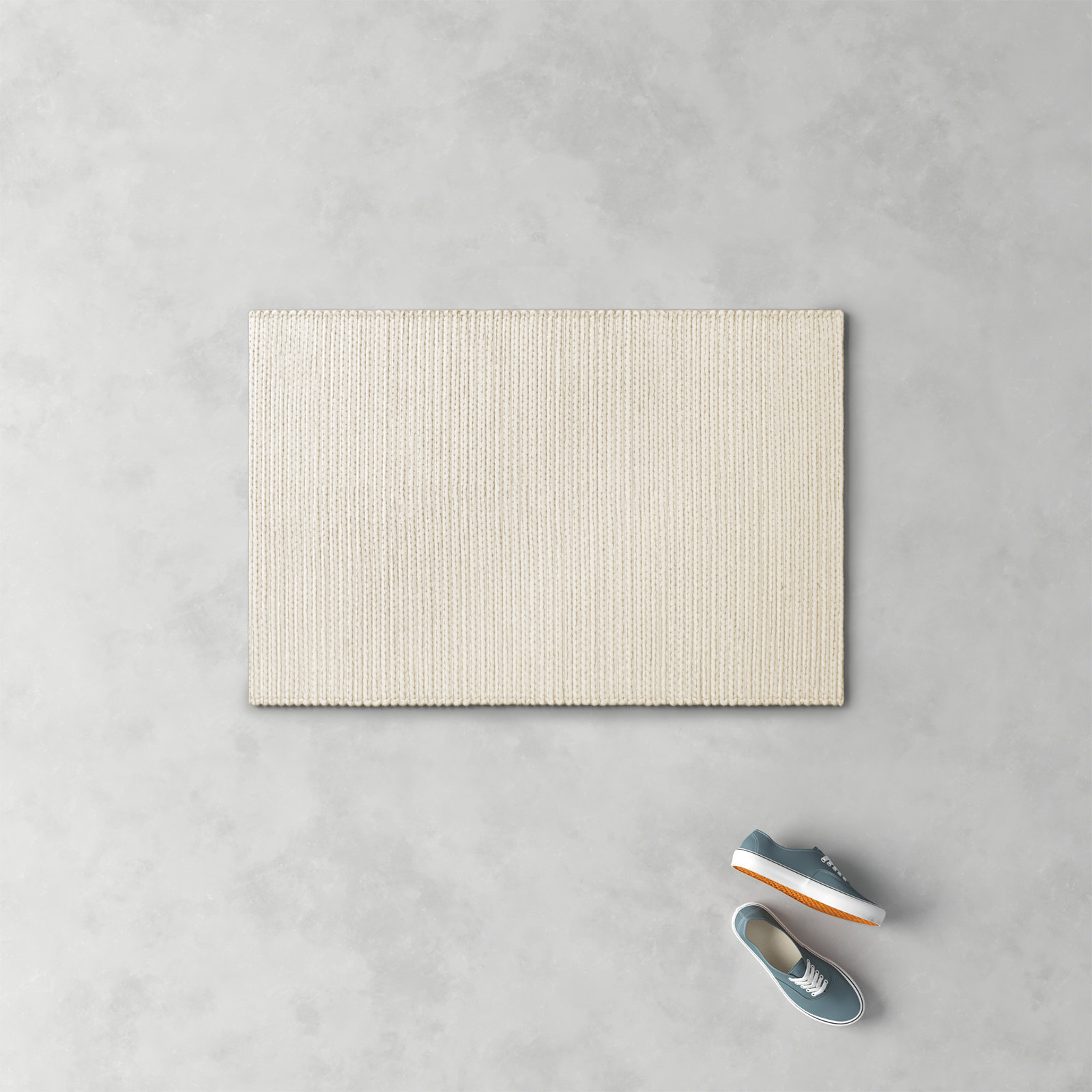 Ithaca Cream Hand-Woven Rug, Rectangle 2' x 3'