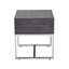 Table de bout avec rangement en chêne gris et chrome