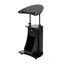 Chariot mobile pour ordinateur portable, bureau d'ordinateur assis avec support avec tiroir, support de bureau à hauteur réglable avec plateau pivotant et rangement