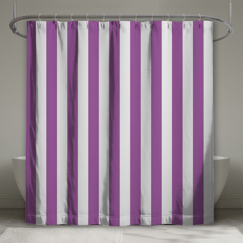Purple Vertical Stripes Shower Curtains Extra Long, L 70 po x H 84 po