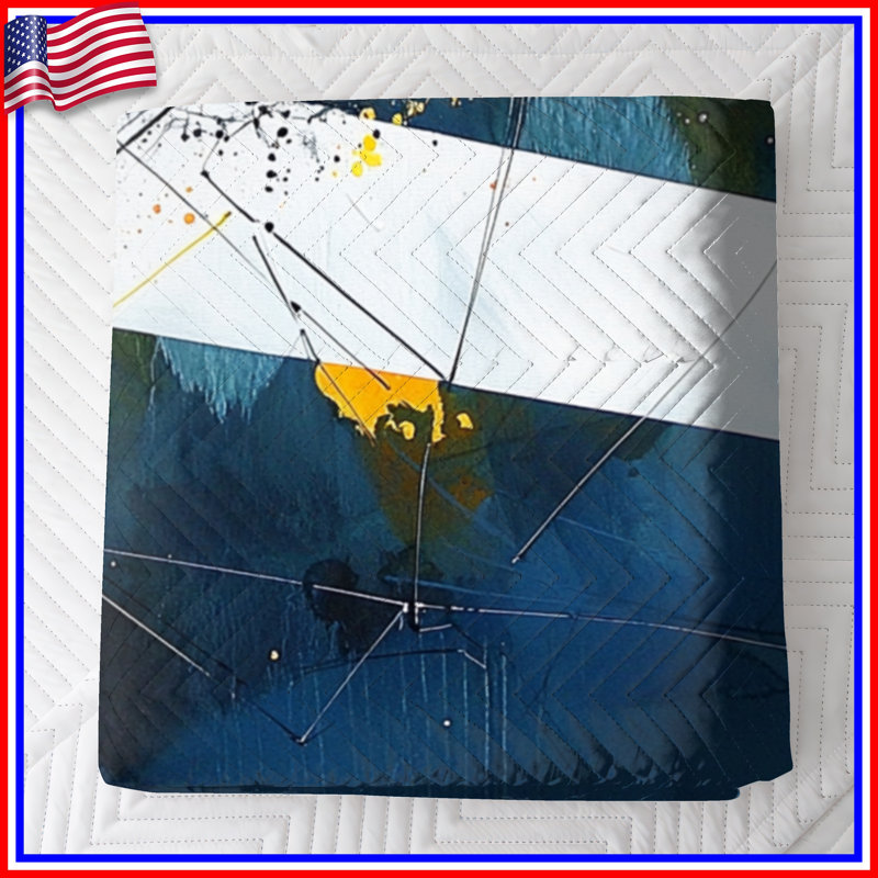 Couvre-lit matelassé de peinture de paysage abstrait toutes tailles, Double
