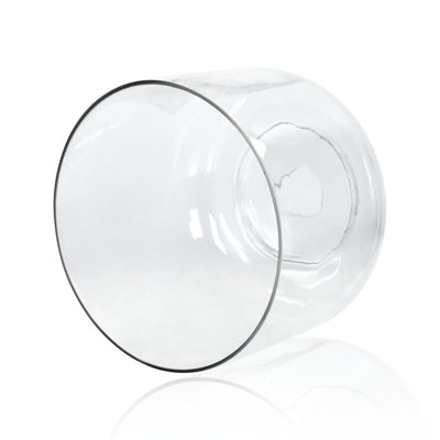 Abat-jour cylindrique en verre transparent H 7,5 po x l 8,75 po