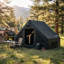 Tente de glamping gonflable avec structure à poutres d'air, abri de camping spacieux en tissu Oxford imperméable, fenêtres en filet et accessoires complets-132142318