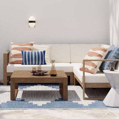 Cove 90" Eucalyptus Wood Patio Sectional