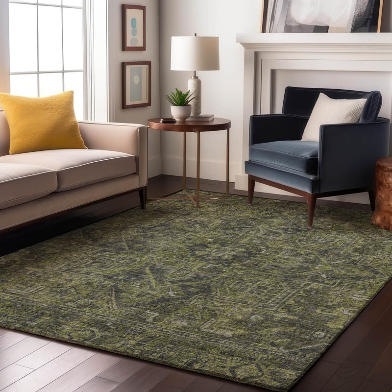 Tapis vert Cerrito AMF571 lavable à la machine de qualité supérieure, Rectangle 9 pi x 12 pi