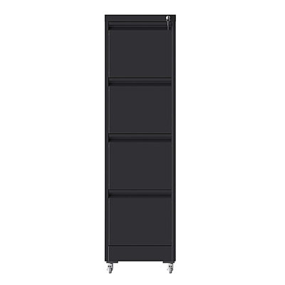 4 Drawer Metal Locking Vertical File Cabinet on Wheels