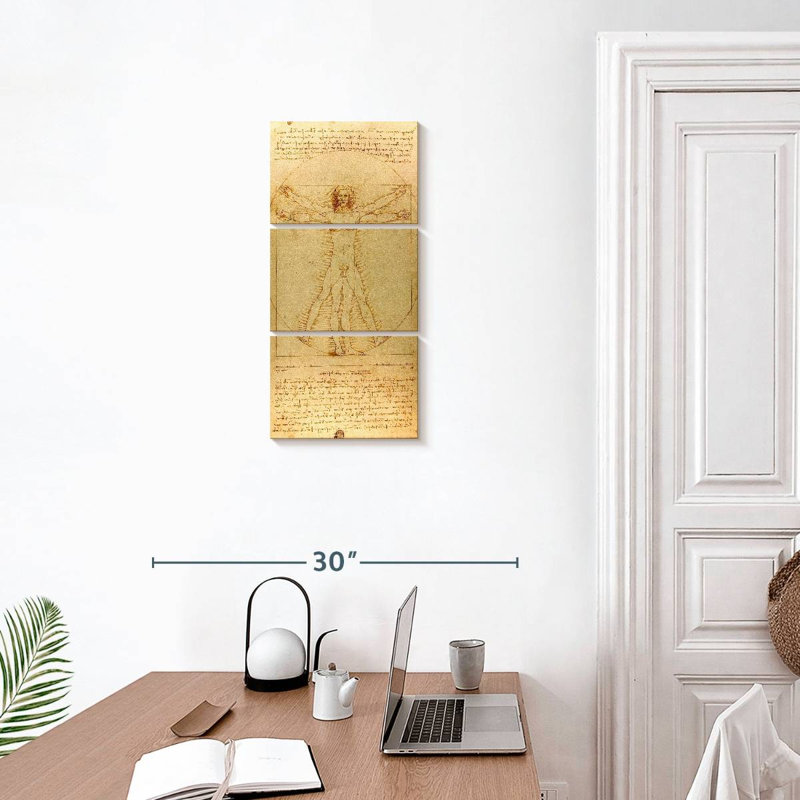 The Vitruvian Man, H 27 po x l 12 po