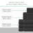 Willow 12 Pieces Towel Set – 100% Combed Cotton, Premium Quality 630 GSM, Dark Grey, Ultra-Soft & Highly Absorbent (4 Bath, 4 Hand, 4 Wash Towels set)-50988668-50988651