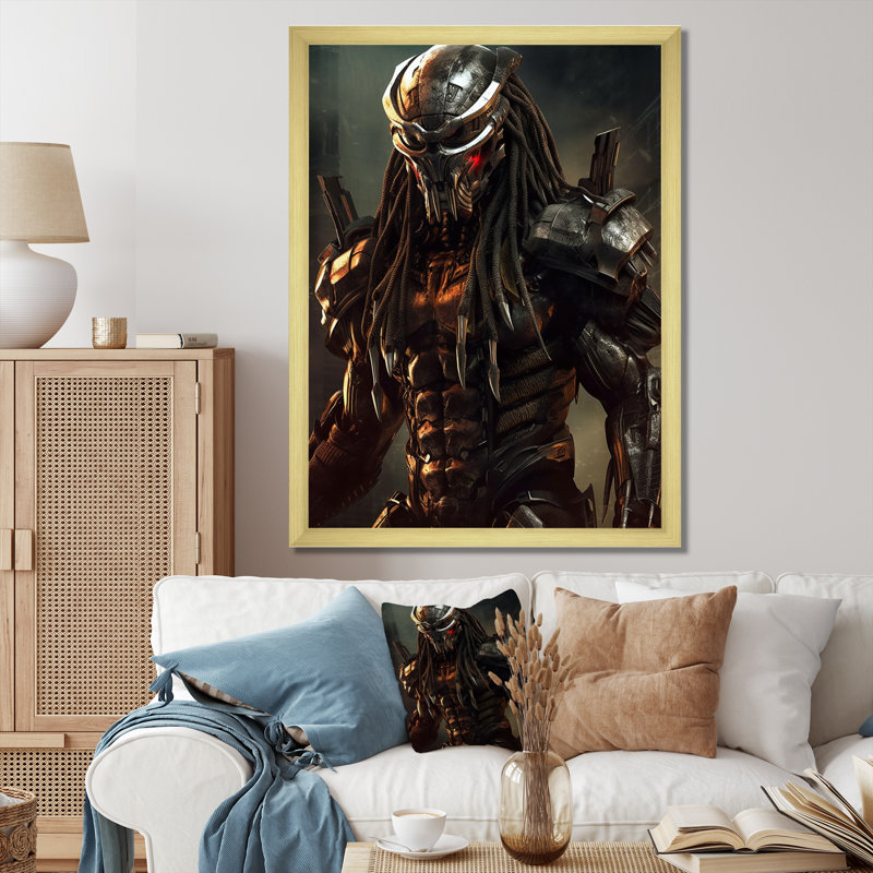 Cosmic Alien Preda I sur impression sur toile, H 32 po x l 16 po x P 1 po, Encadrement doré
