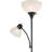 72-Inch Floor-Standing Torch Lamp, Adjustable Reading Lamp, Matte Black, Frosted Lampshade, Double Rotary Switch, Three-Level Dimming, Modern Style, Suitable For Living Room Or Office.