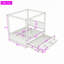 Lit plateforme à baldaquin en bois avec lit gigogne simple et tiroirs de rangement-1463520-1463527