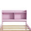 Lit simple avec lit gigogne, bibliothèque, rose-764259425-764259429