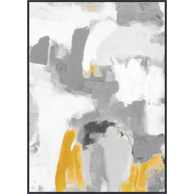 «Yellow and Gray 1» par Christopher Kennedy - peinture à cadre flottant sur toile