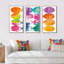 «Circle Abstract Colorfields», ensemble d'art mural sur toile encadré moderne Mid-Century-72043471-72044283