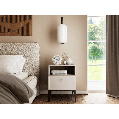 Bagga 45cm W Manufactured Wood Bedside Table