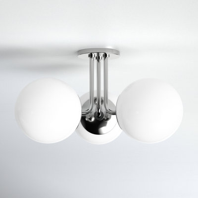 Luna 3 Light Glass Semi Flush Mount