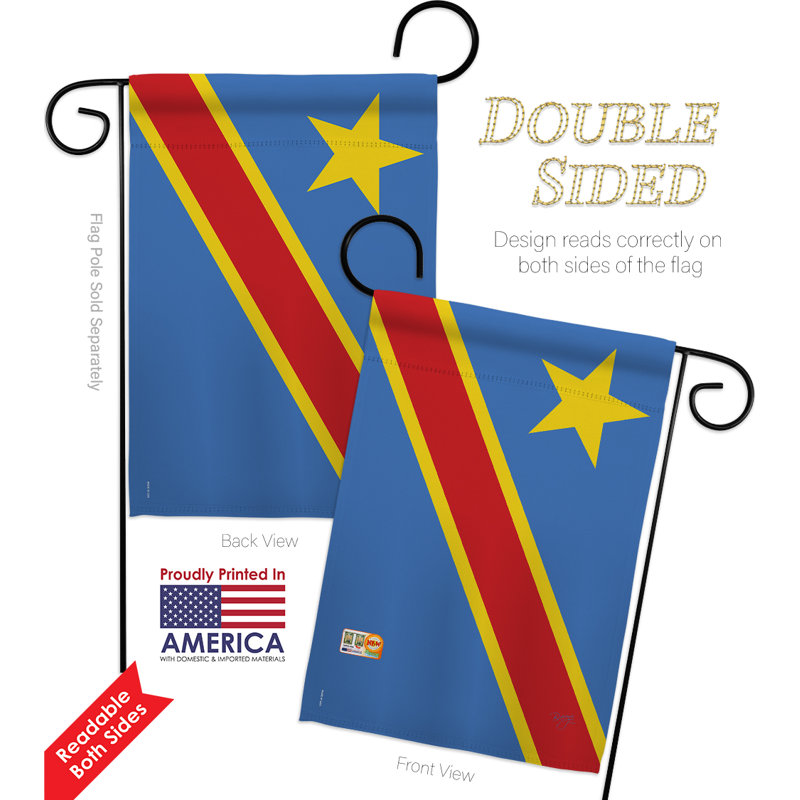 Ensemble de drapeaux de jardin décoratifs en métal rd congo-impressions gs108291-bo-02