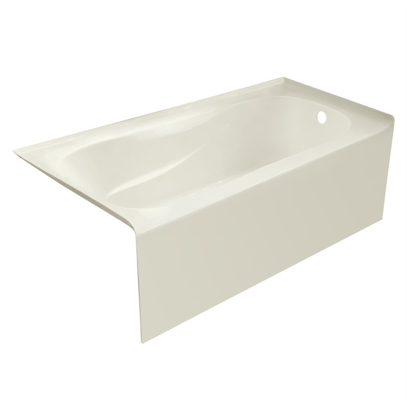 60'' x 30'' Soaking Acrylic Bathtub, Right, Biscuit