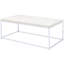 Table basse contemporaine avec cadre en chêne et base de style traîneau