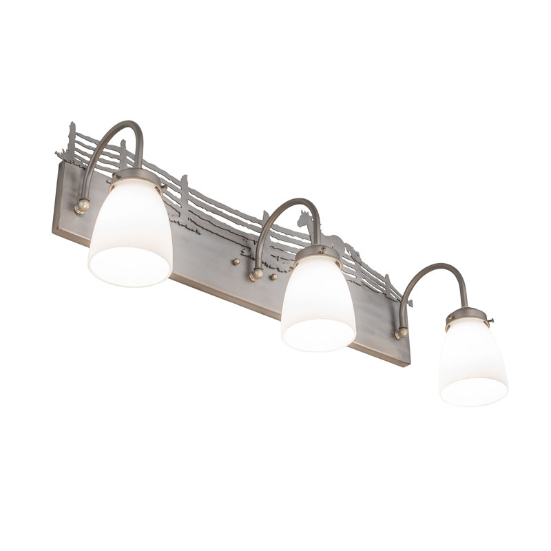 Éclairage pour meuble-lavabo 3 lumières 27 po, H 12 po x l 27 po x P 8 po, Acier industriel