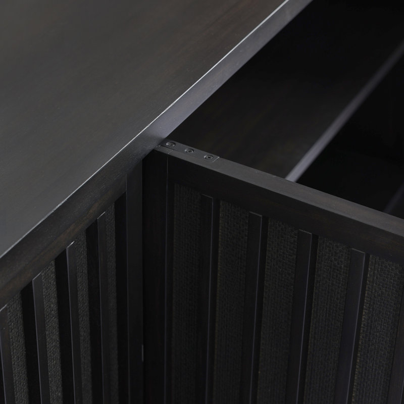 Nyland Media Console, Jet Black Mahogany Veneer