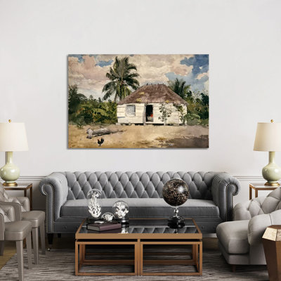 Native Huts, Nassau by Winslow Homer - Wrapped Canvas Painting