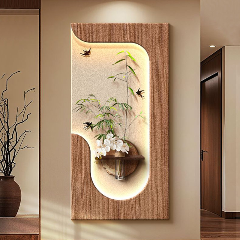 Art mural brun en grès, H 39,37 po x l 19,69 po