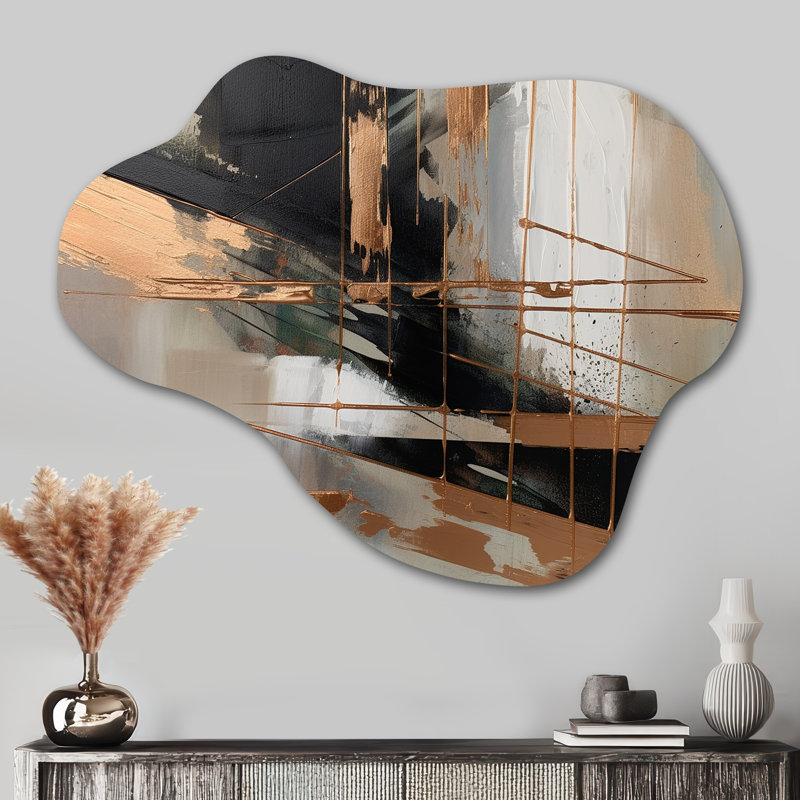 Décoration murale irrégulière en forme de nuage brun et noir au-delà des limites III, H 27 po x l 35 po