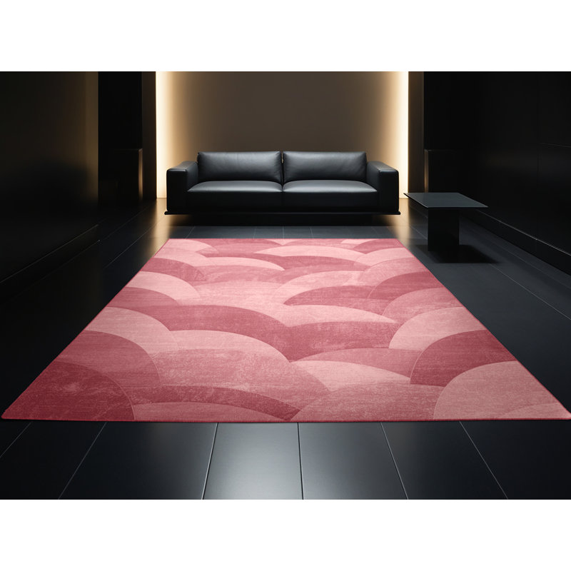 Soft Plush Feuerstein Valentines Modern & Contemporary Abstract Area Rug in Beige – Rose Binding, 7x10