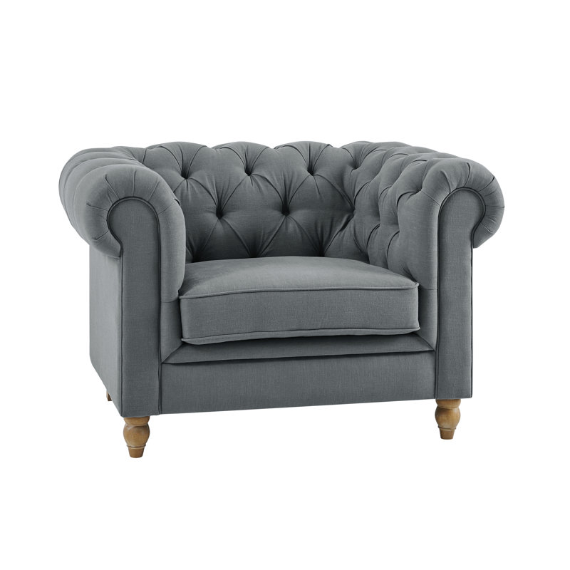 Amelia Upholstered Linen Blend Club Chair, Grey