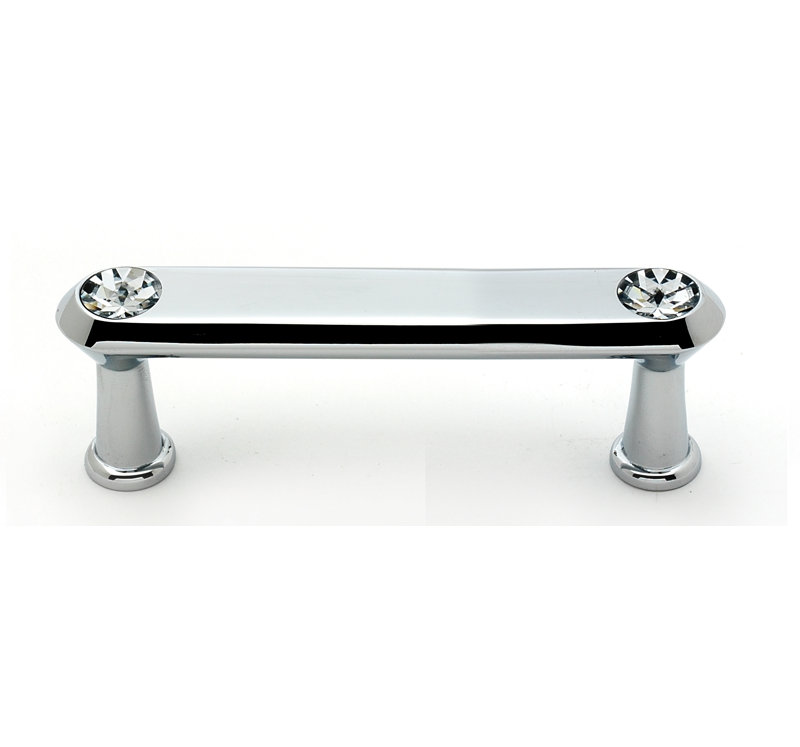 Polished Chrome 3" Crystal Bar Pull with Mounting Hardware