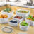 4 PCS Fruit Storage Containers for Fridge with Removable Colander