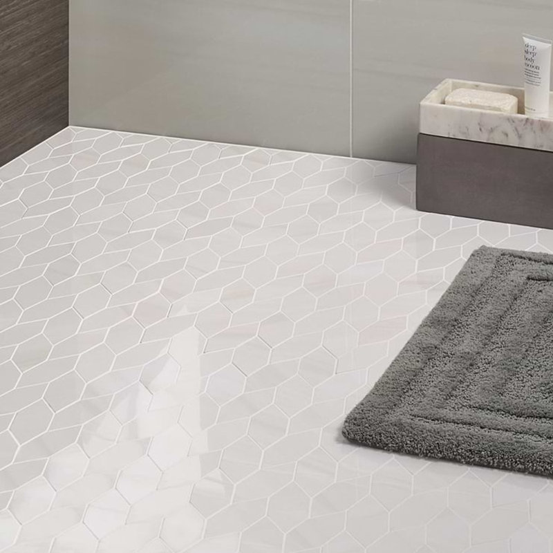 Minera 2x5 Foliage Polished Marble Look Porcelain Mosaic Tile