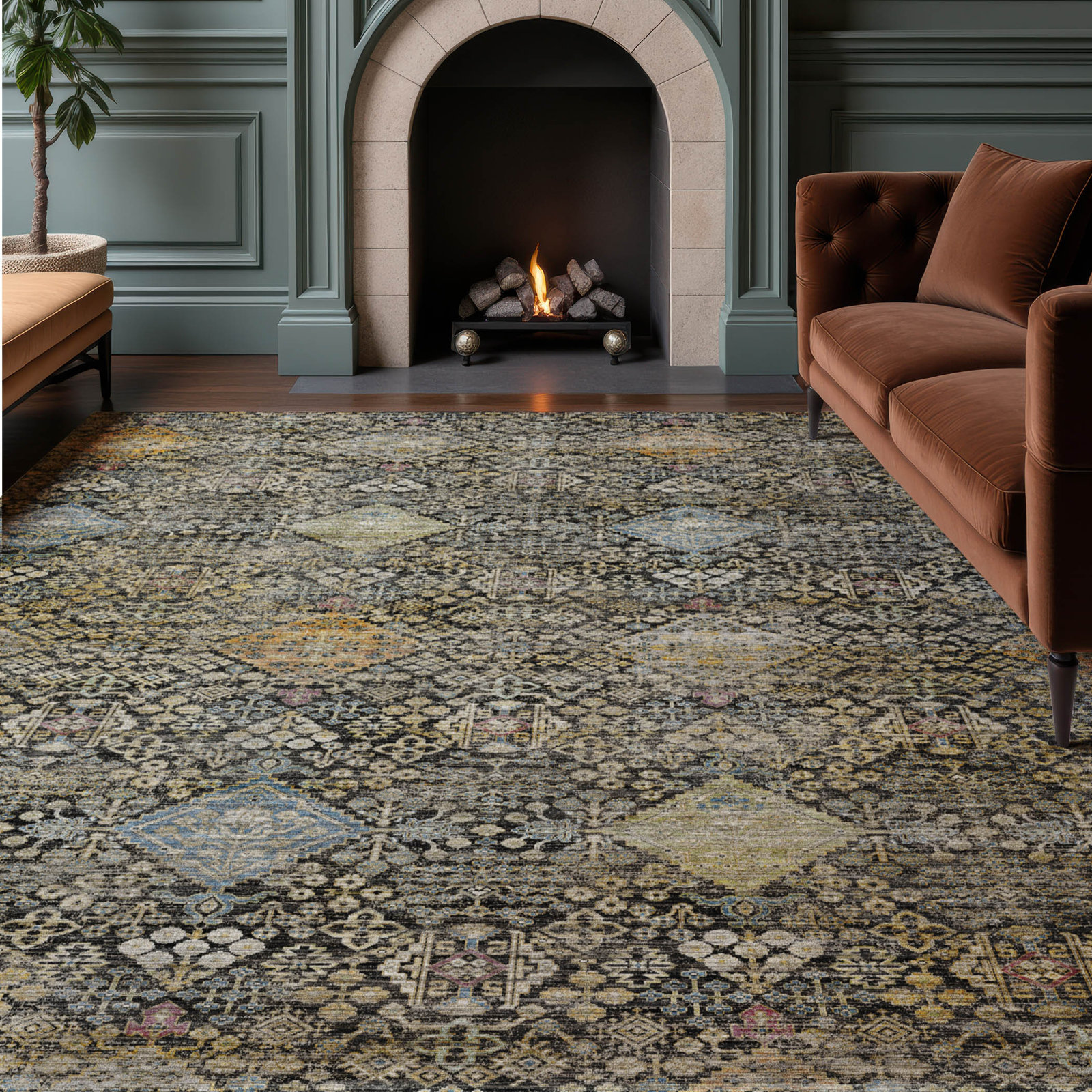 Rug, Black, 3' x 5'