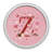 Valentine Things Monogram - Z Round White Framed Print