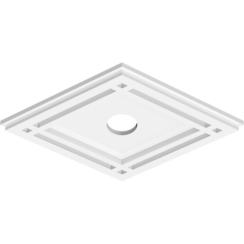 16"W x 10 5/8"H x 2"ID x 5 1/2"C x 1"P Diamond Architectural Grade PVC Contemporary Ceiling Medallion