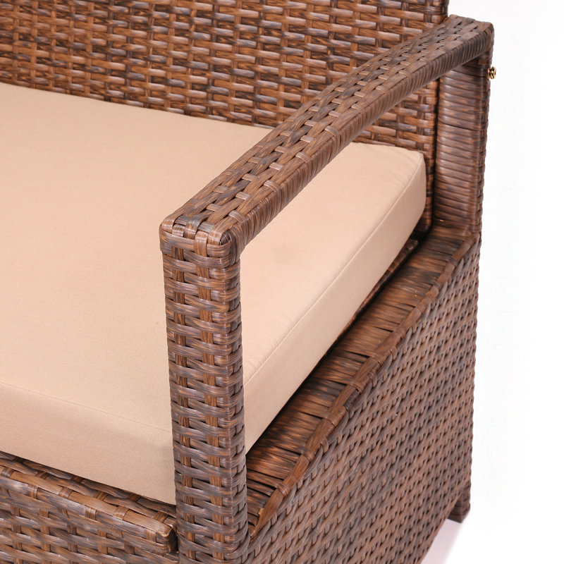 Banc en osier résistant à l'eau Barton, Brun