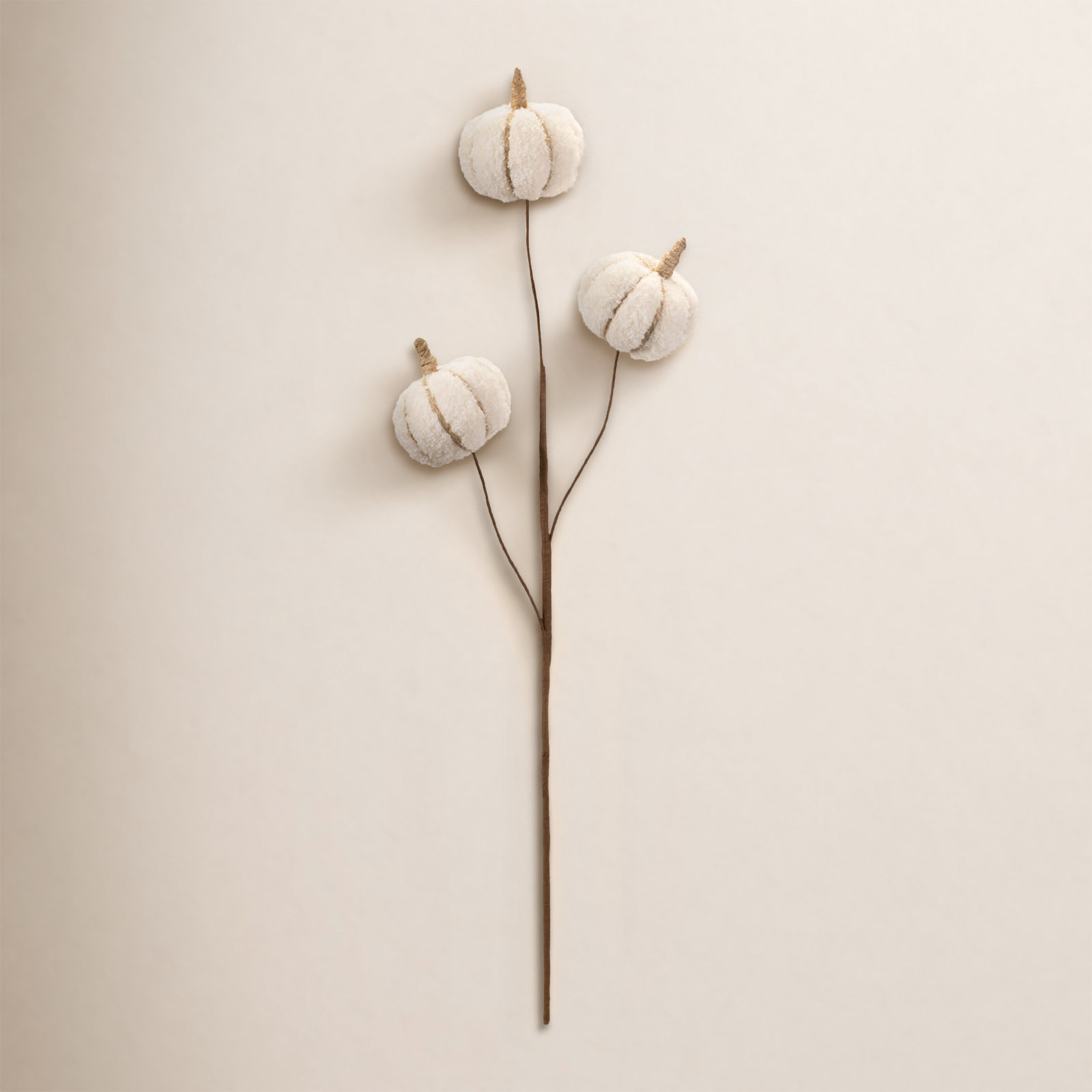 Pumpkin Floral Stems, Orange/Brown, 25.75" H x 8.5" W x 3" D