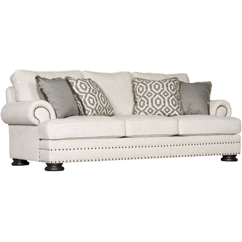 Foster Sofa, Flax 1391-012, Antique Brass