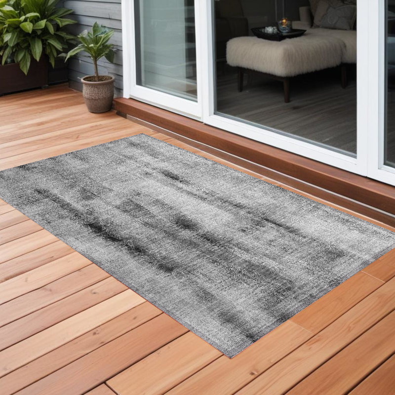 Tapis intérieur gris antidérapant lavable 2 pi x 3 pi